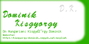 dominik kisgyorgy business card